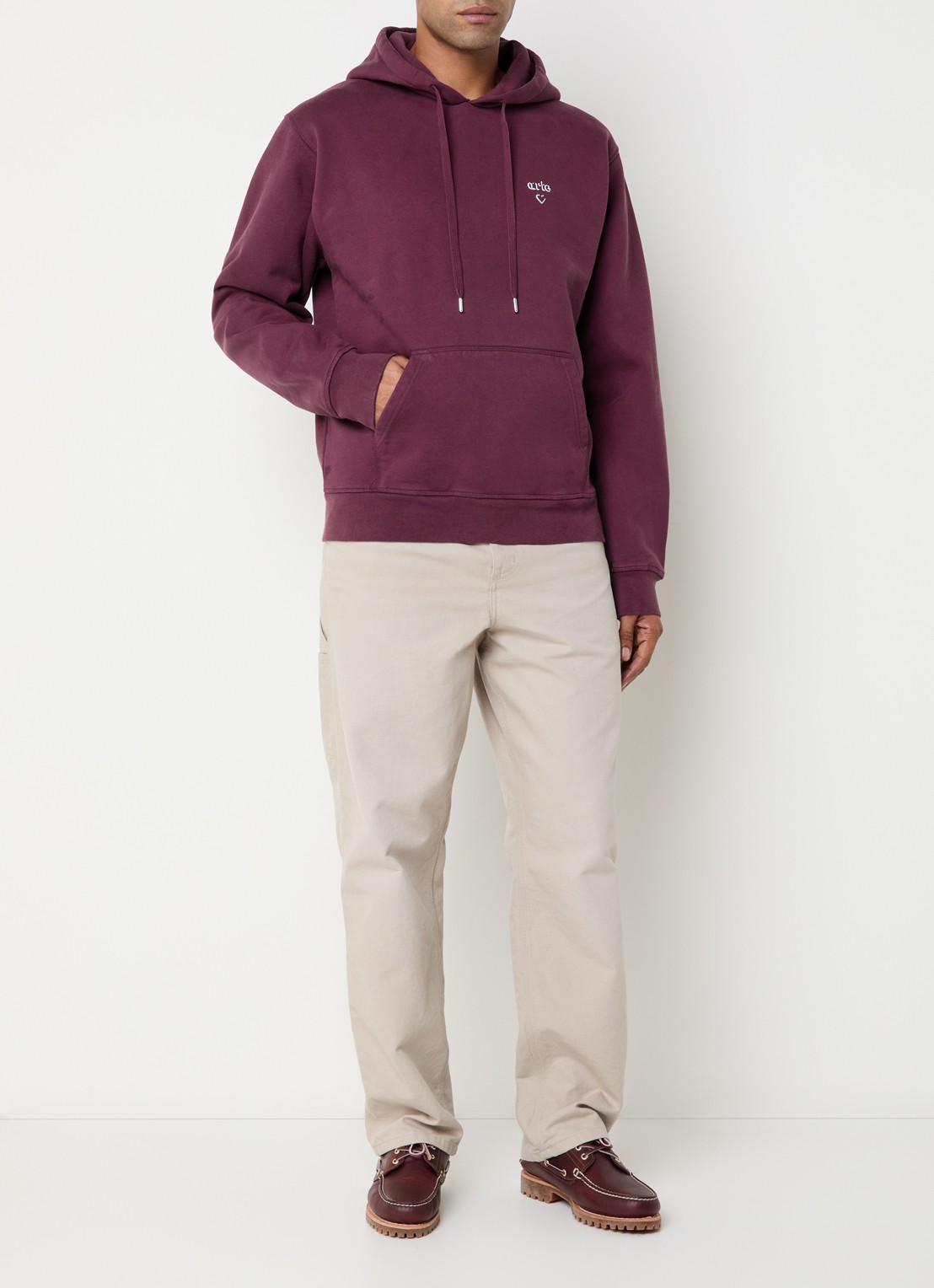 Arte Antwerp Heart hoodie met logo - voorkant 5 bordeauxrood