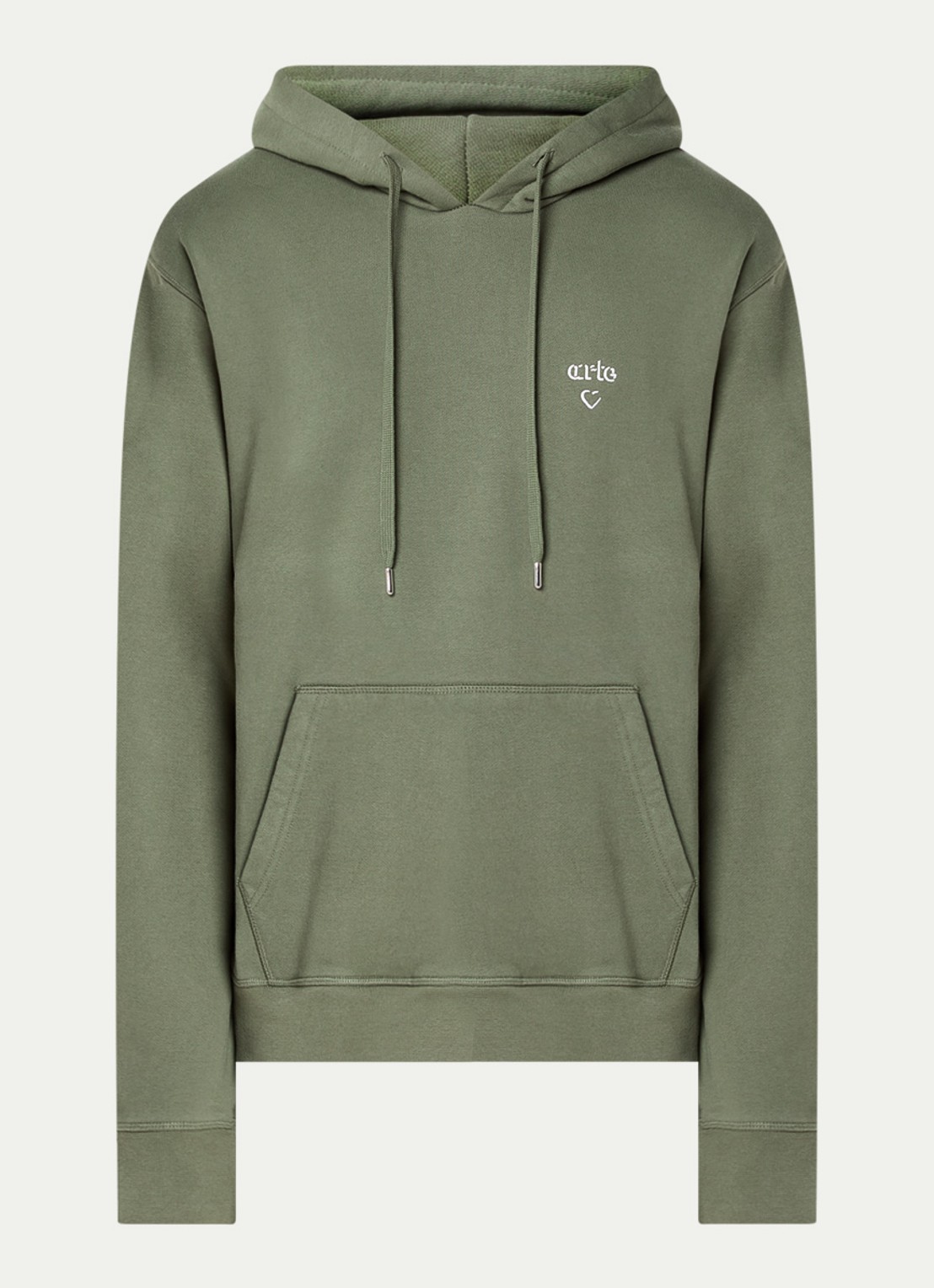 Arte Antwerp Heart hoodie met logo - voorkant 4 legergroen