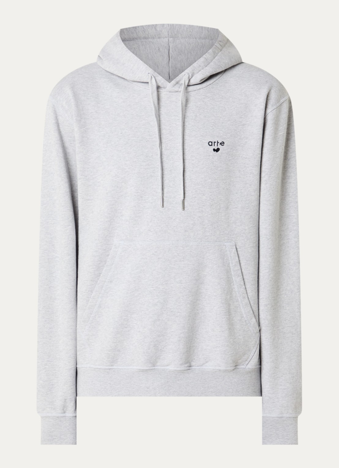 Arte Antwerp Heart hoodie met logo - voorkant 4 grijsmele