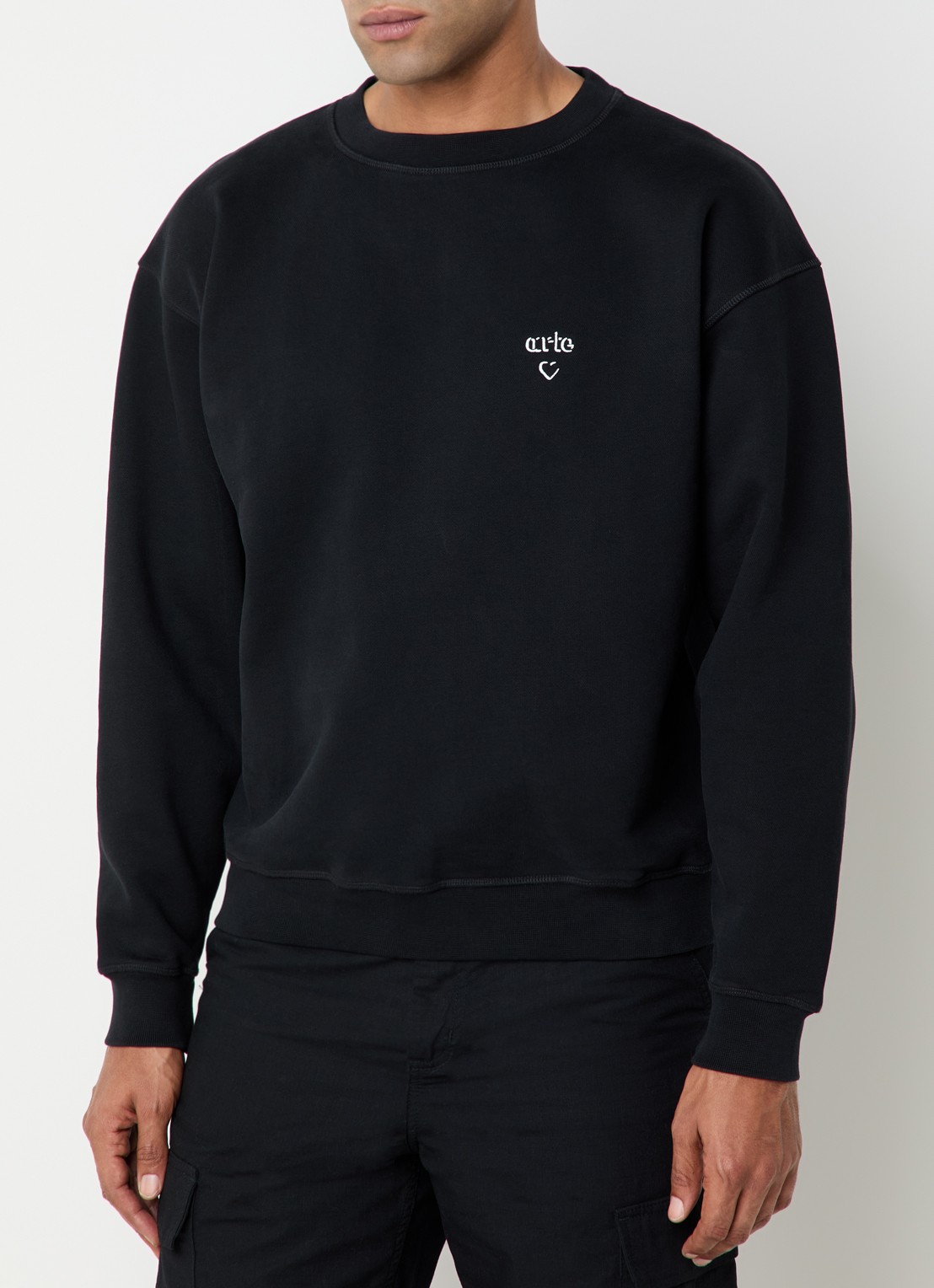 Arte Antwerp Heart sweater met logo - detail 4 zwart