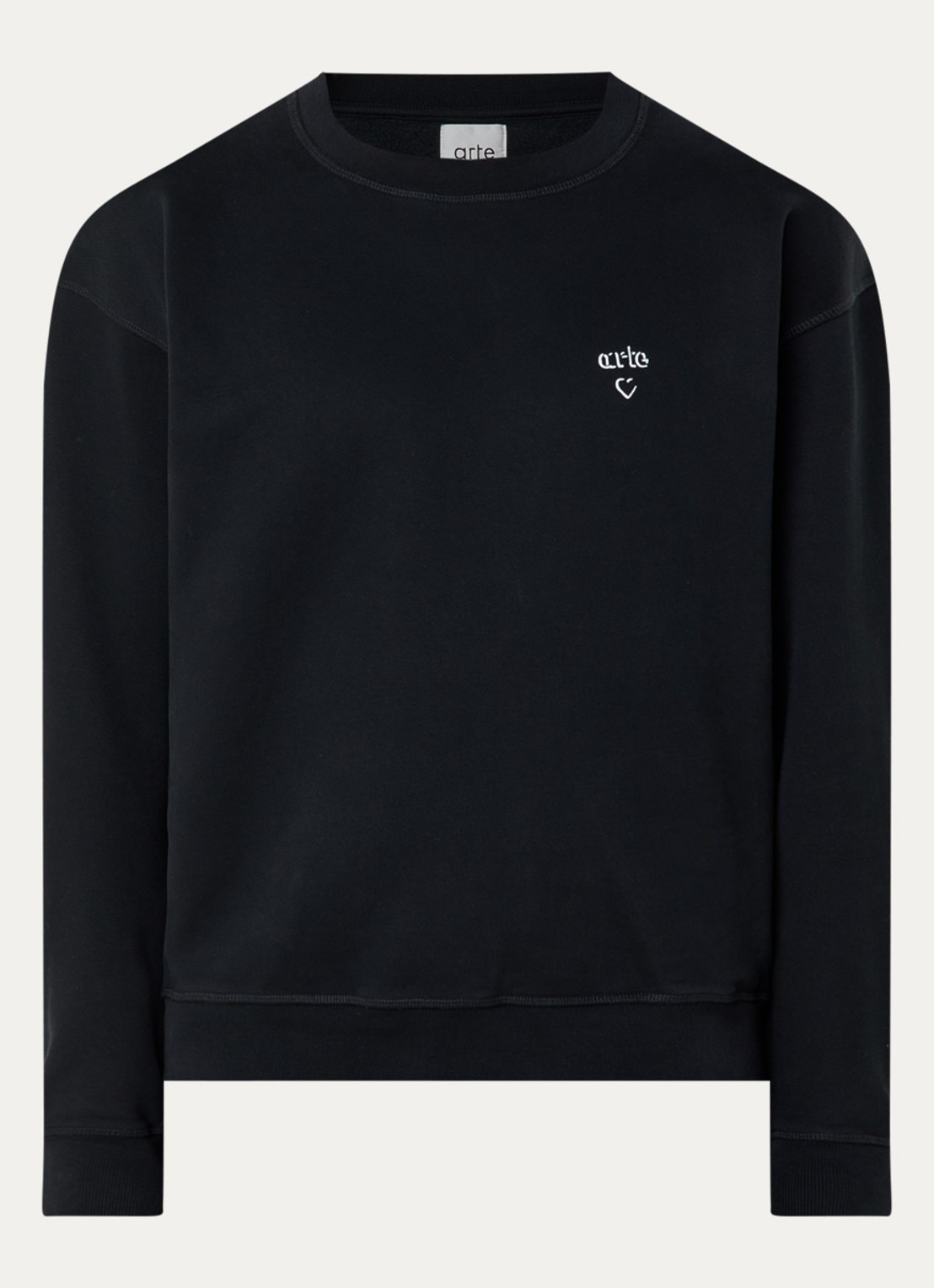 Arte Antwerp Heart sweater met logo - voorkant zwart