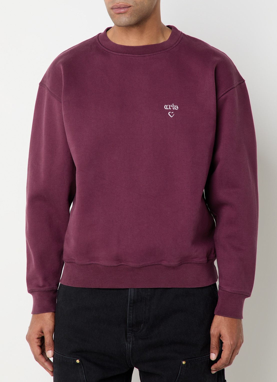 Arte Antwerp Heart sweater met logo - detail 2 bordeauxrood