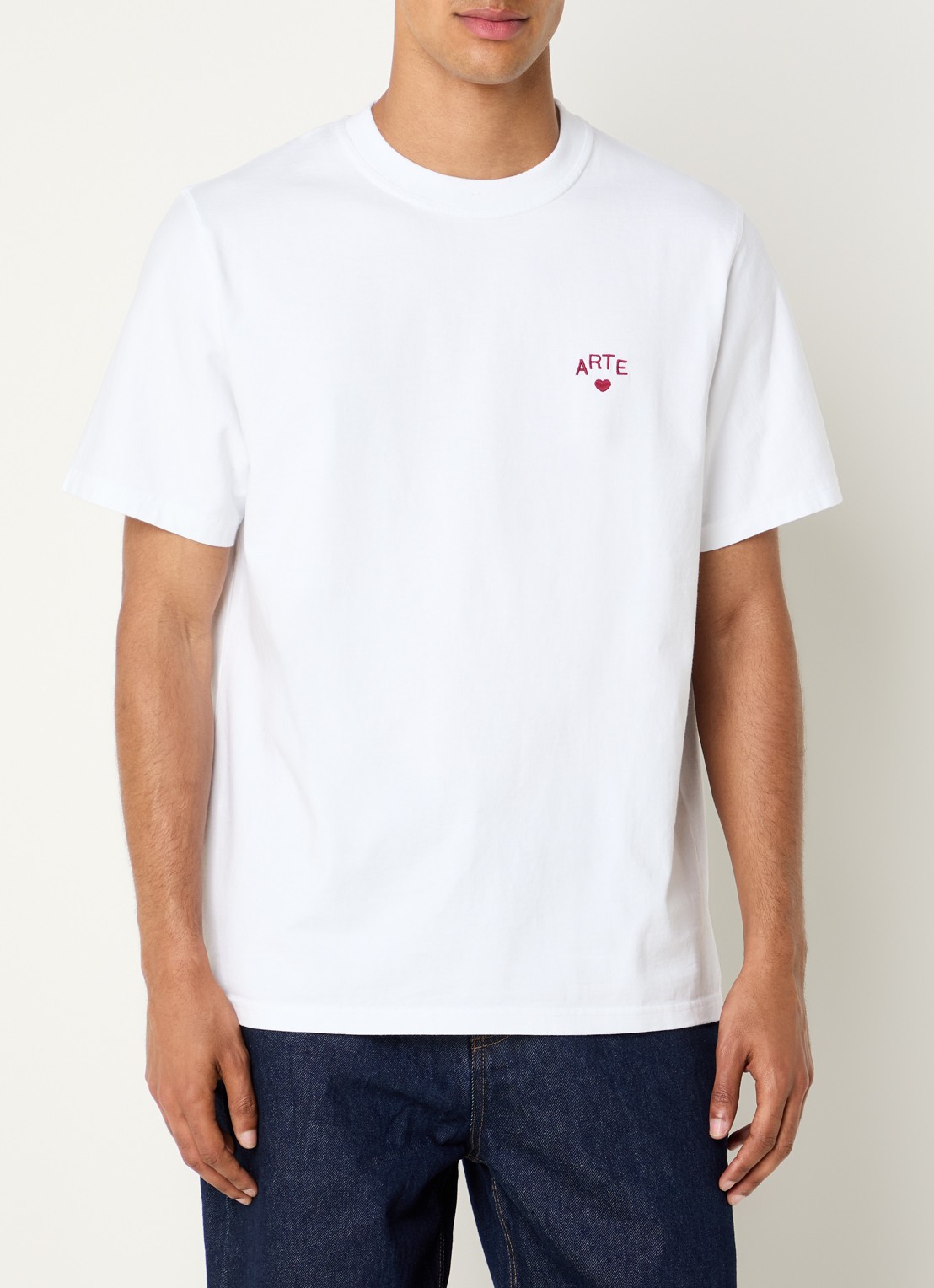 Arte Antwerp Heart T-shirt met logoborduring - detail 3 wit