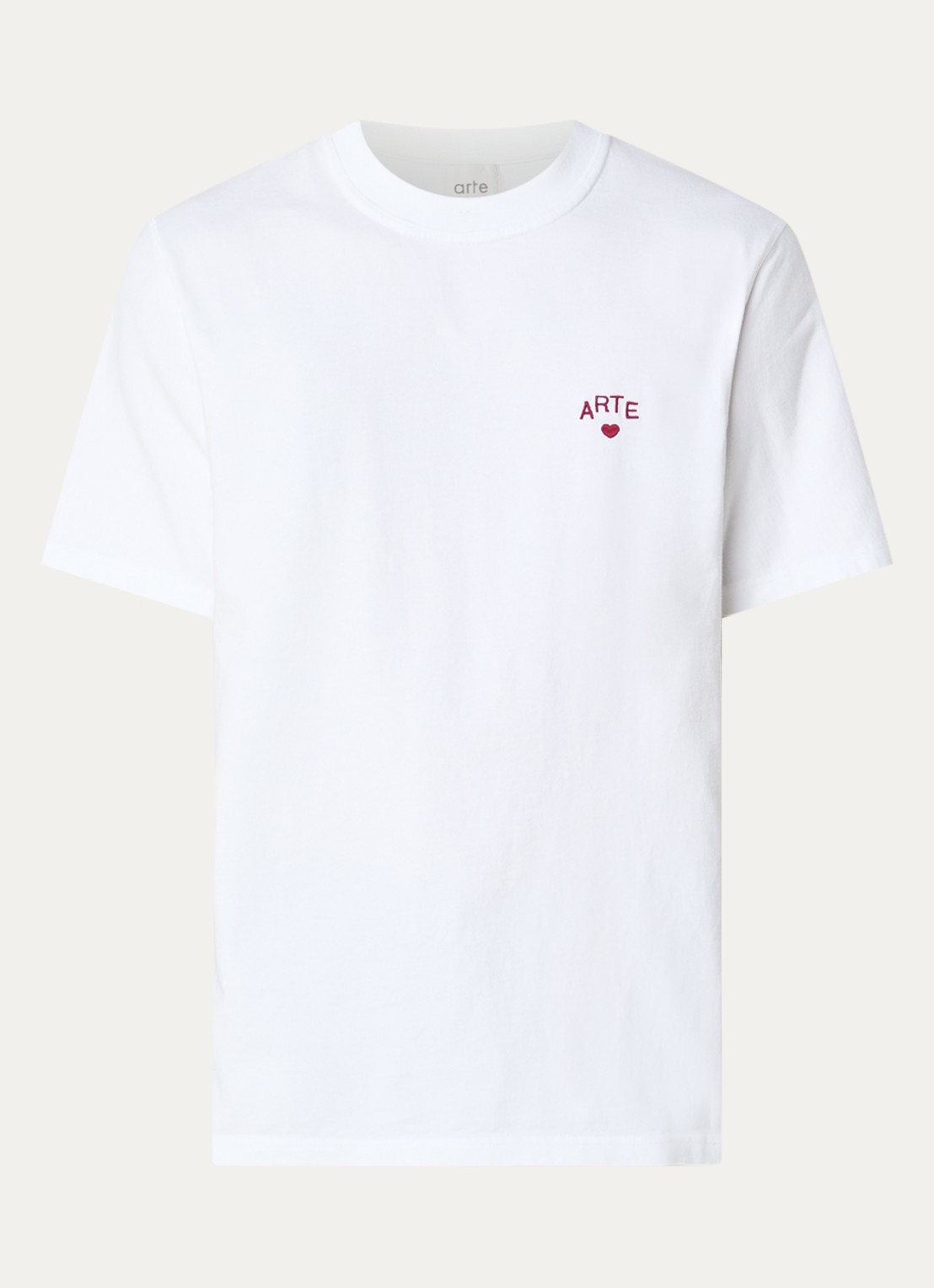 Arte Antwerp Heart T-shirt met logoborduring - voorkant wit