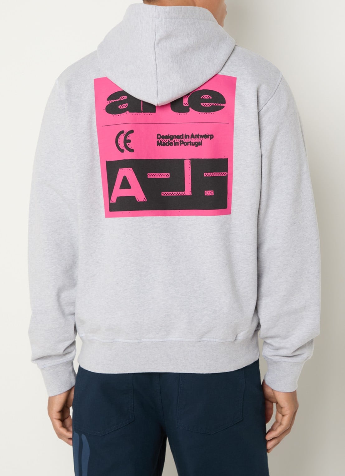 Arte Antwerp Hoodie met backprint  - detail grijs
