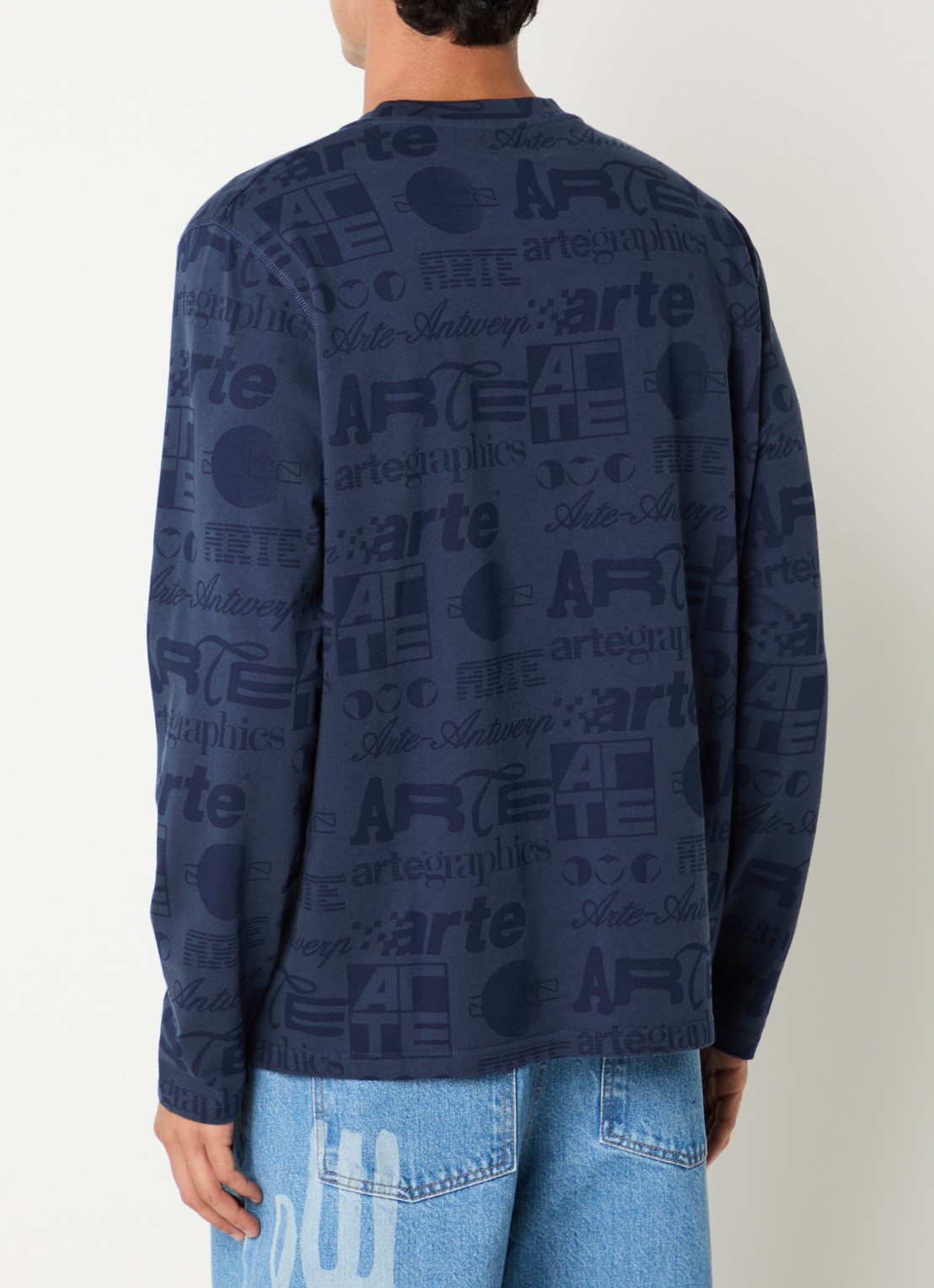 Arte Antwerp Longsleeve met logoprint - achterkant 2 donkerblauw