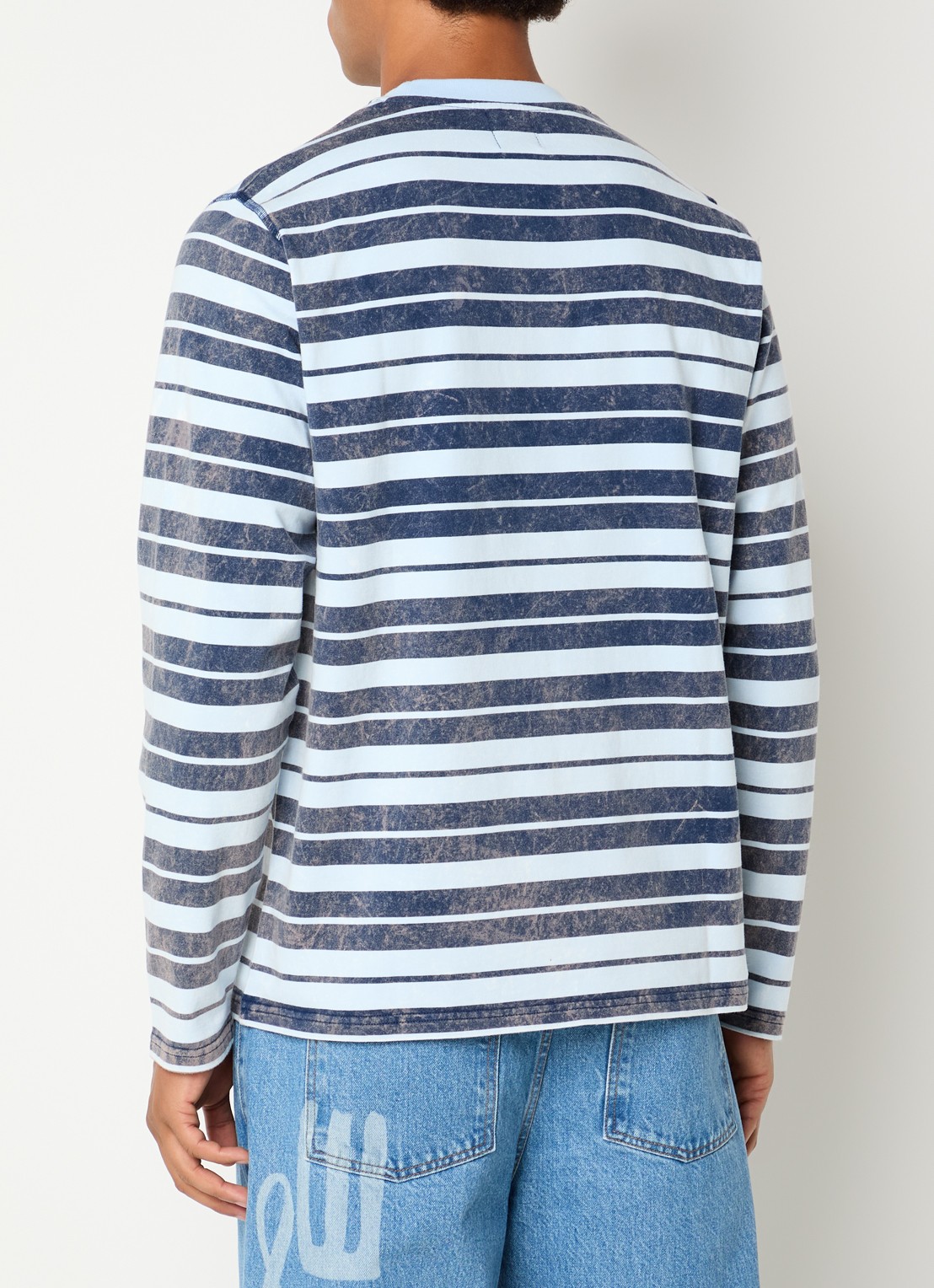 Arte Antwerp Longsleeve met streepprint - achterkant donkerblauw