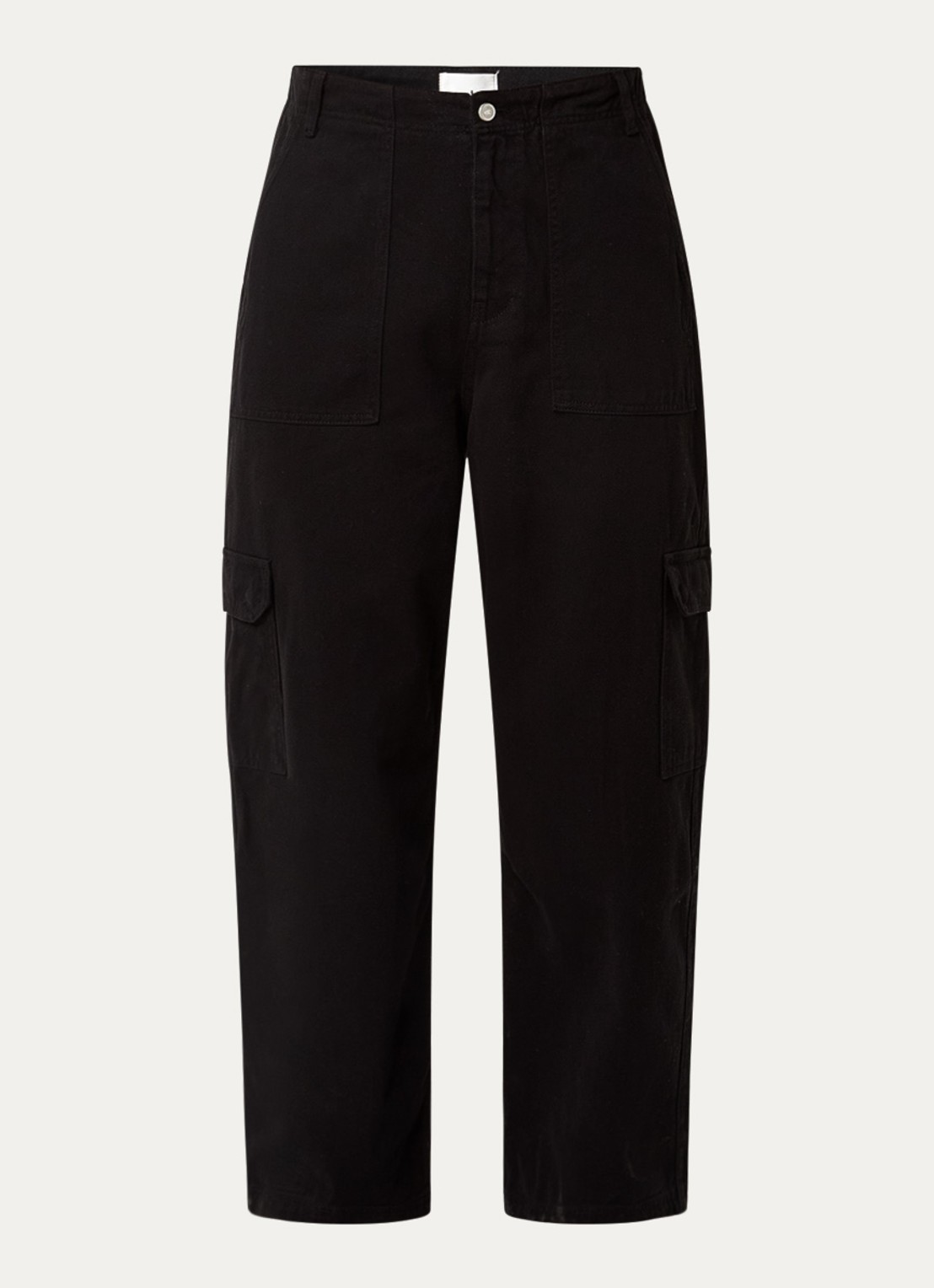 Arte Antwerp Loose fit cargobroek van denim met steekzakken - voorkant zwart