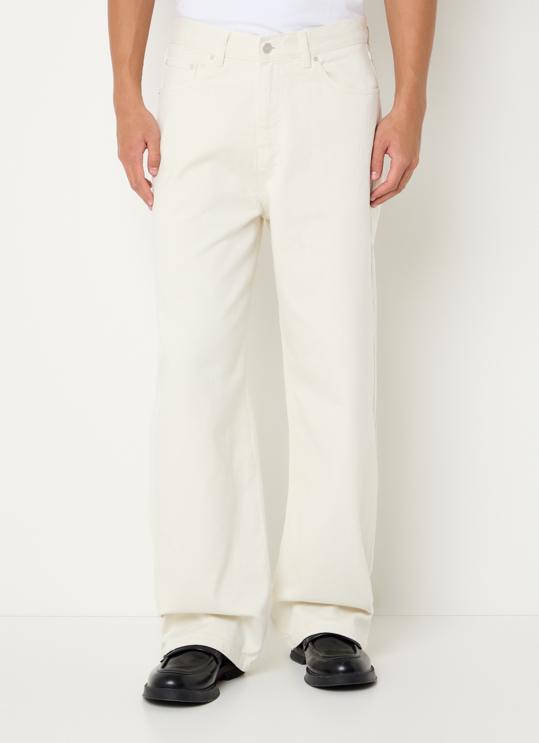 Arte Antwerp Loose fit jeans met steekzakken - detail gebroken wit