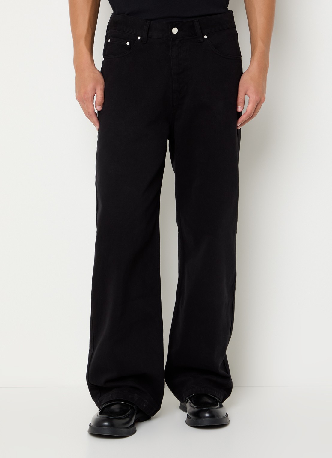 Arte Antwerp Loose fit jeans met steekzakken - detail 3 zwart