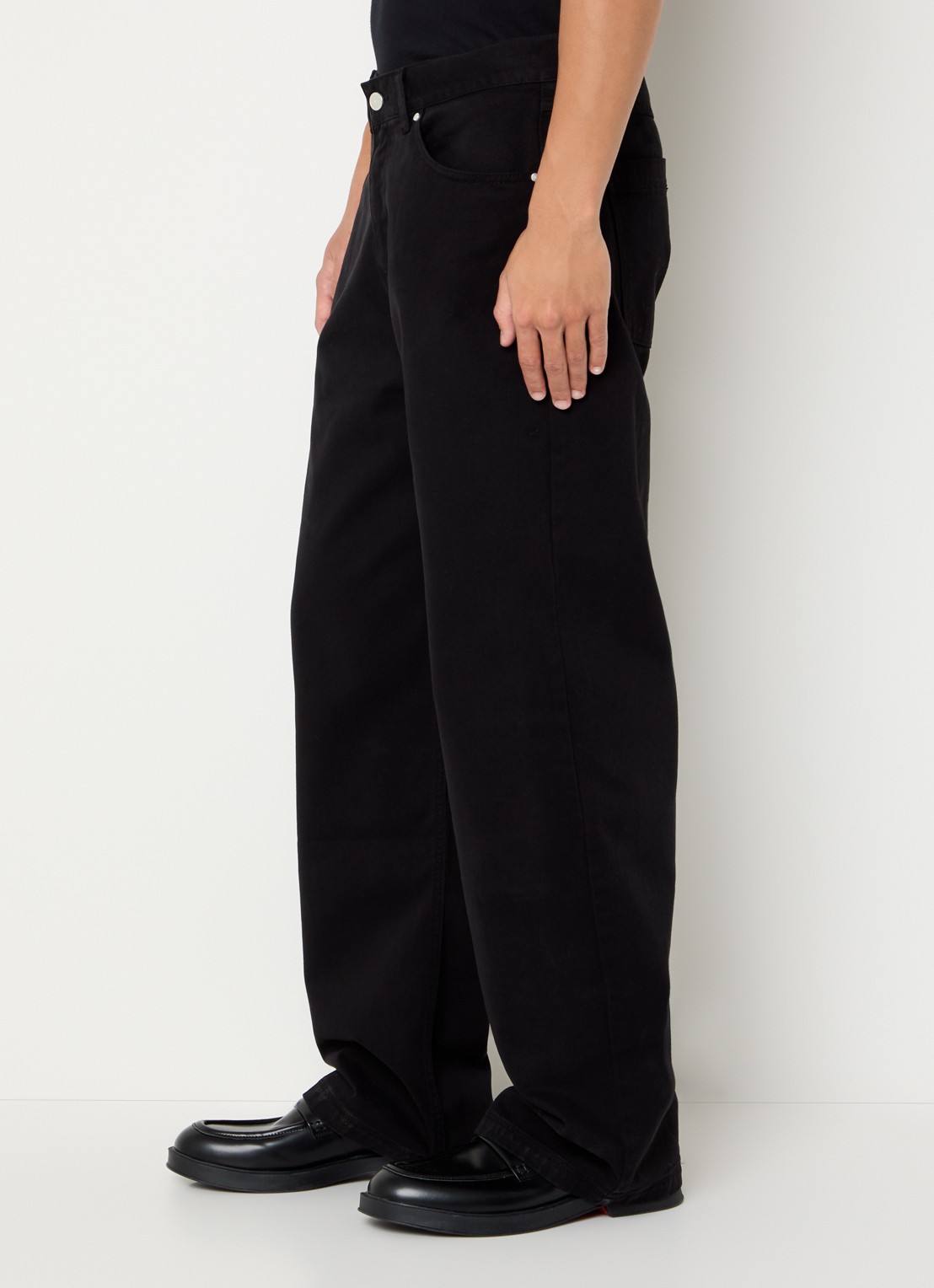 Arte Antwerp Loose fit jeans met steekzakken - detail 4 zwart