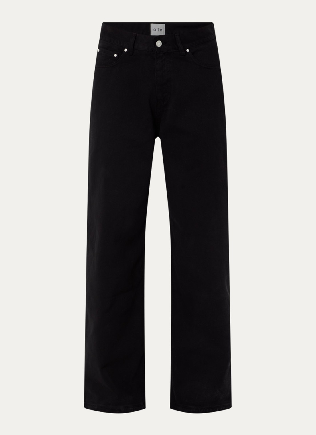 Arte Antwerp Loose fit jeans met steekzakken - voorkant zwart