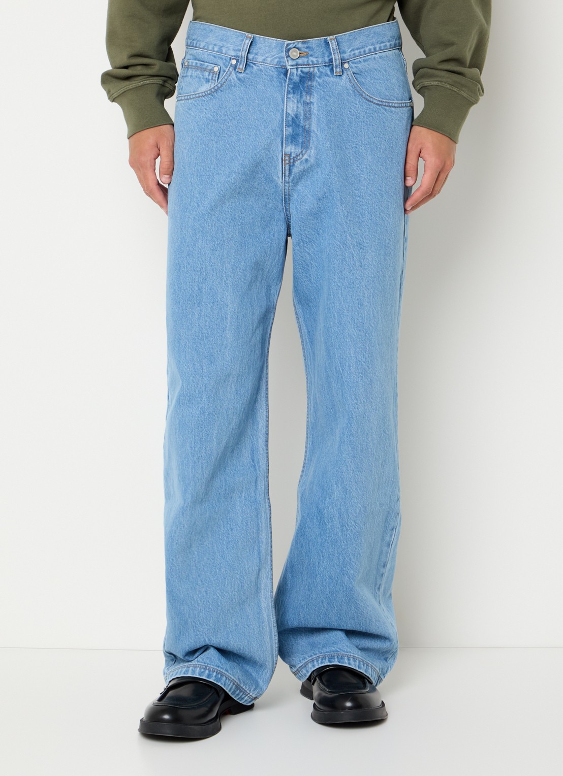 Arte Antwerp Loose fit jeans met steekzakken - detail 3 lichtblauw