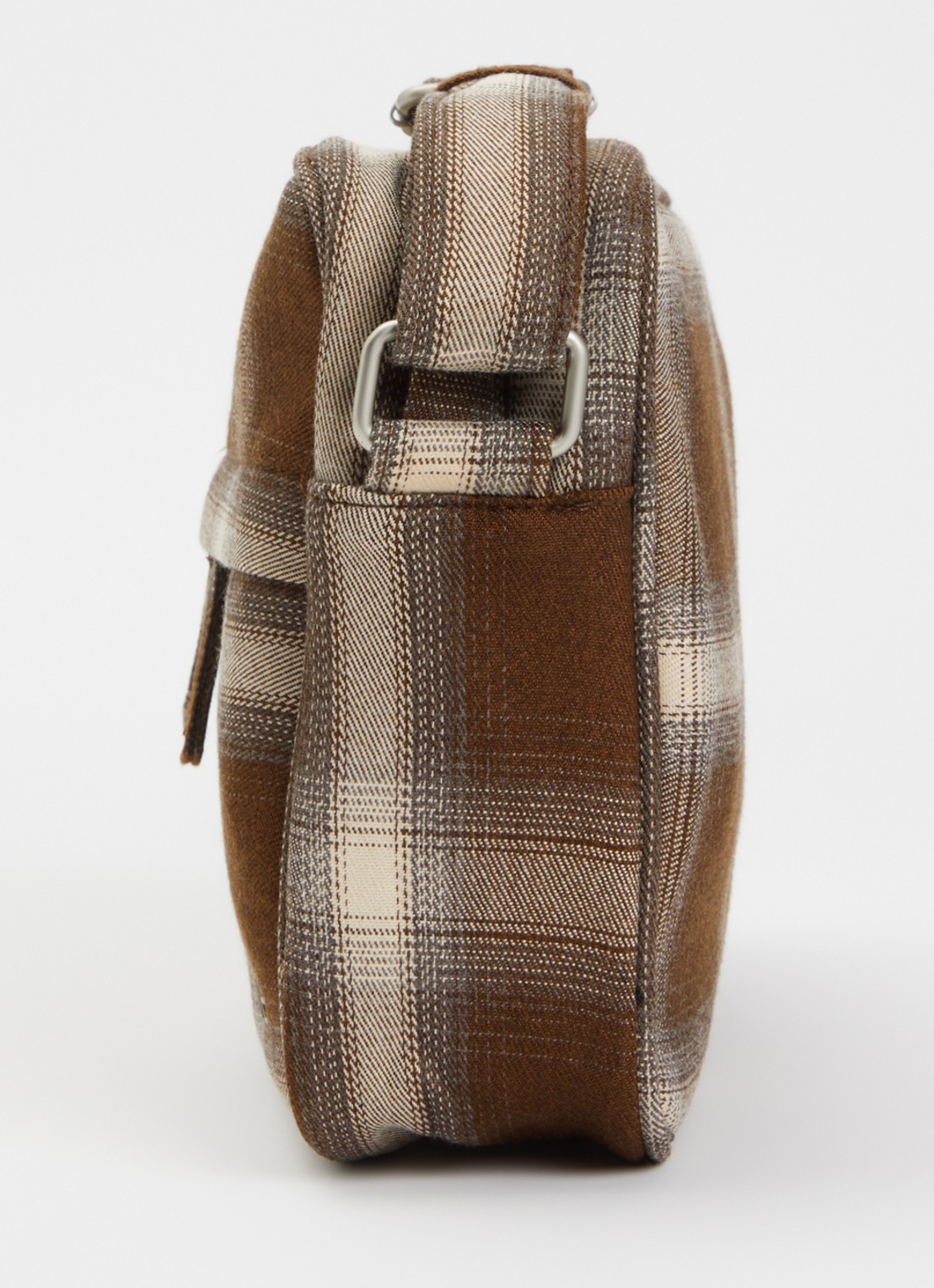 Arte Antwerp Plaid Baka crossbodytas met ruitdessin - detail 3 bruin