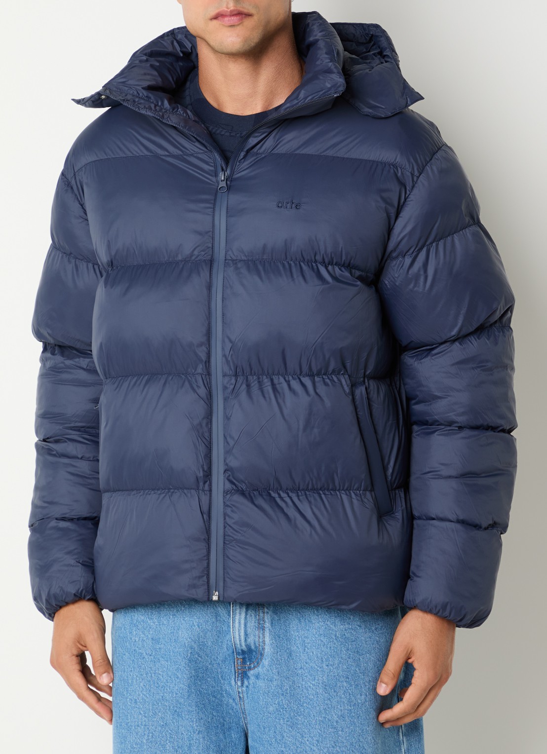 Arte Antwerp Puffer jack met steekzakken - detail 4 donkerblauw