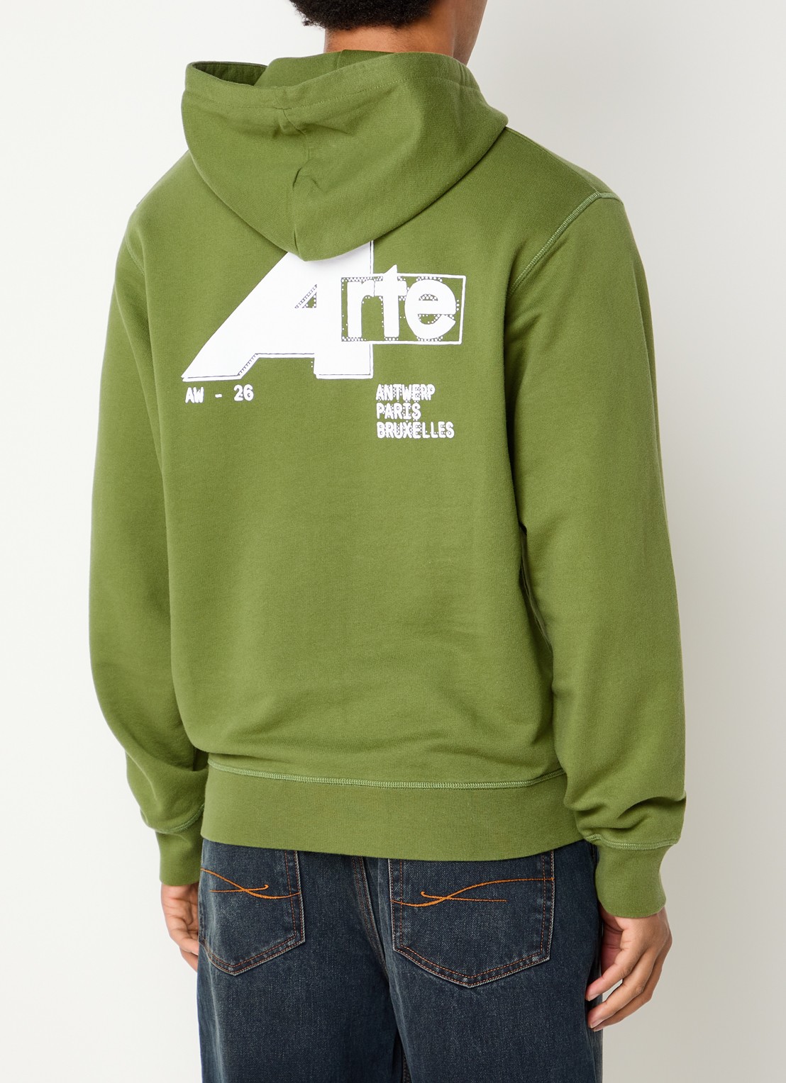 Arte Antwerp Receipt hoodie met backprint - detail 3 groen