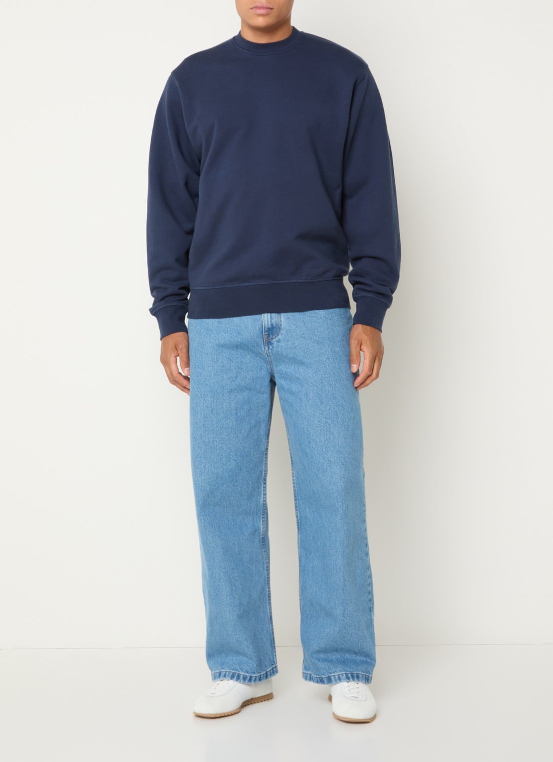 Arte Antwerp Receipt sweater met backprint - voorkant 3 donkerblauw