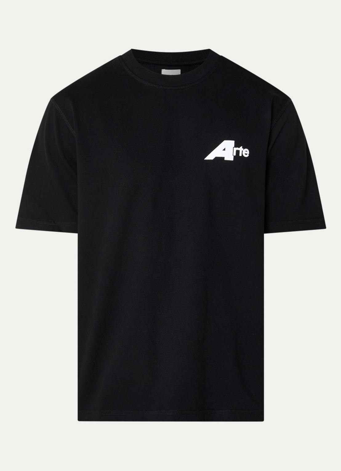 Arte Antwerp Receipt T-shirt met logo- en backprint - voorkant 2 zwart