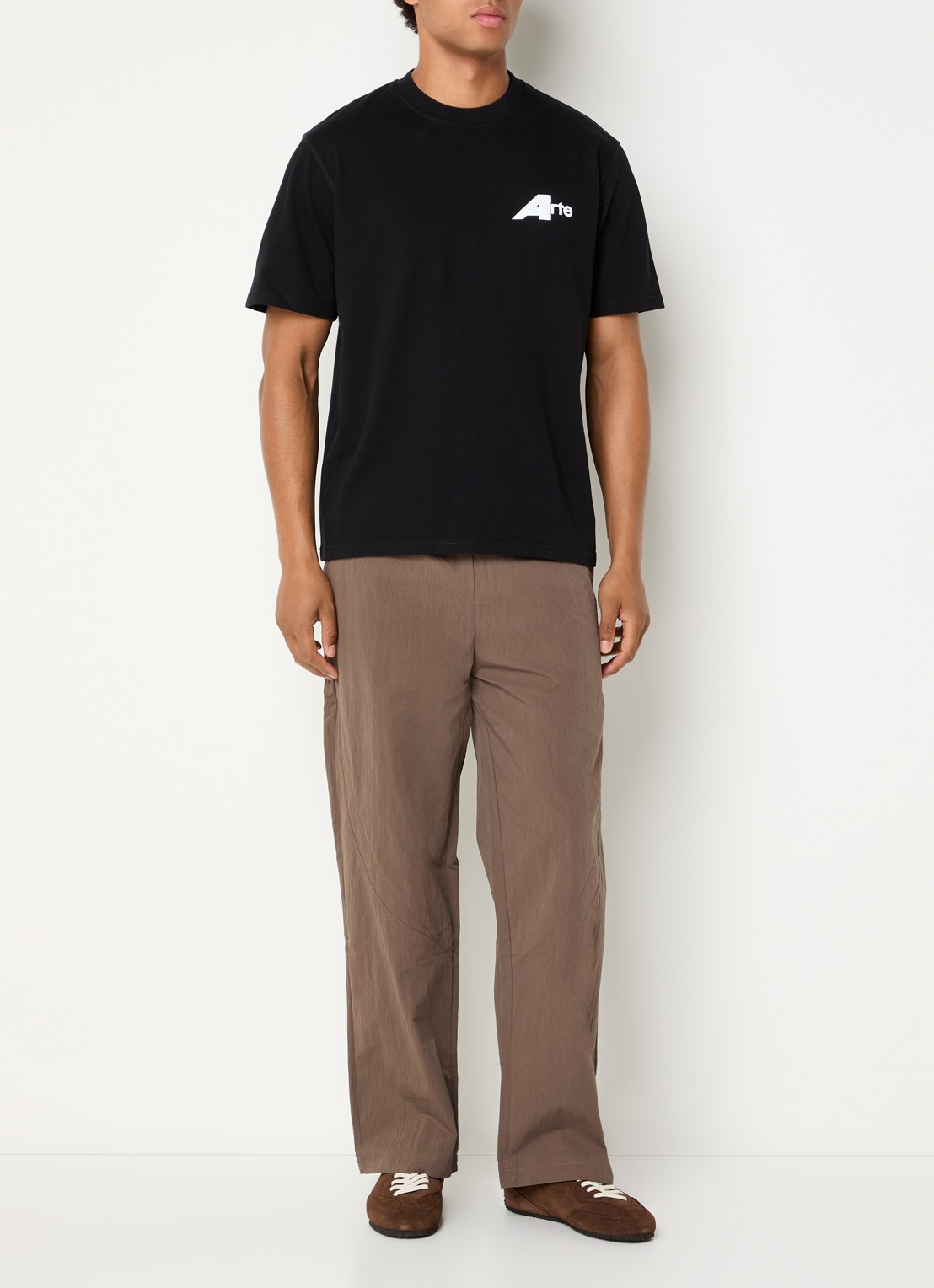 Arte Antwerp Receipt T-shirt met logo- en backprint - voorkant 3 zwart