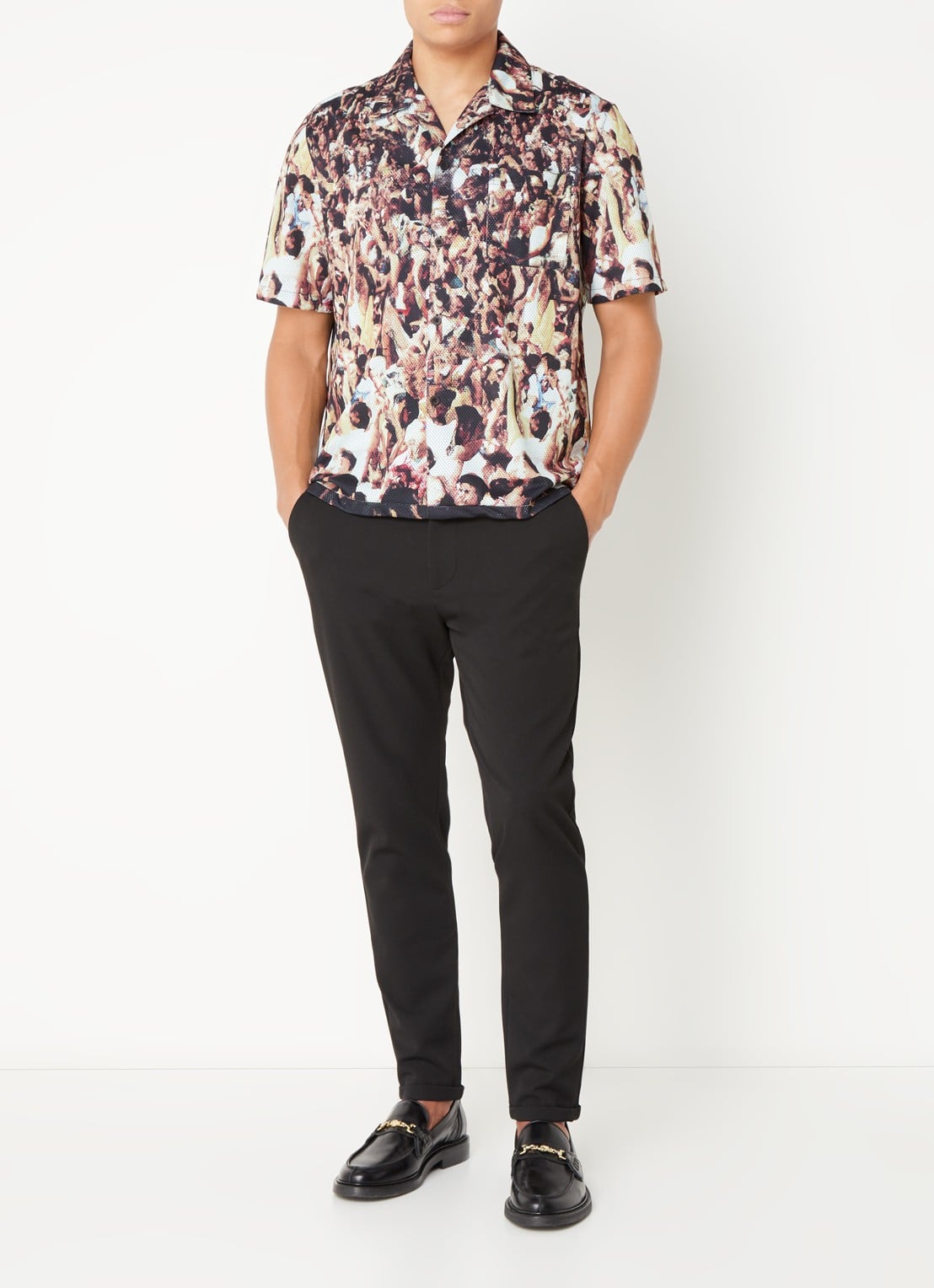 Arte Antwerp Regular fit overhemd met print - voorkant 4 bruin