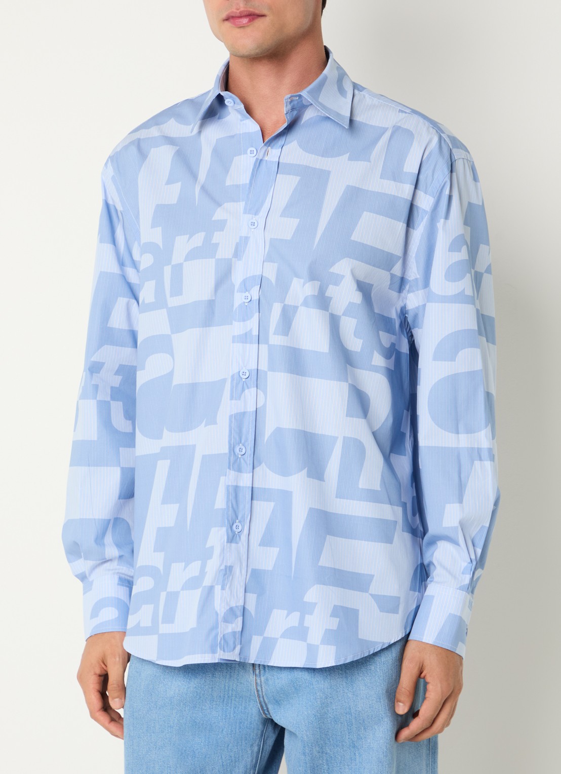 Arte Antwerp Regular fit overhemd met print - detail 4 blauw