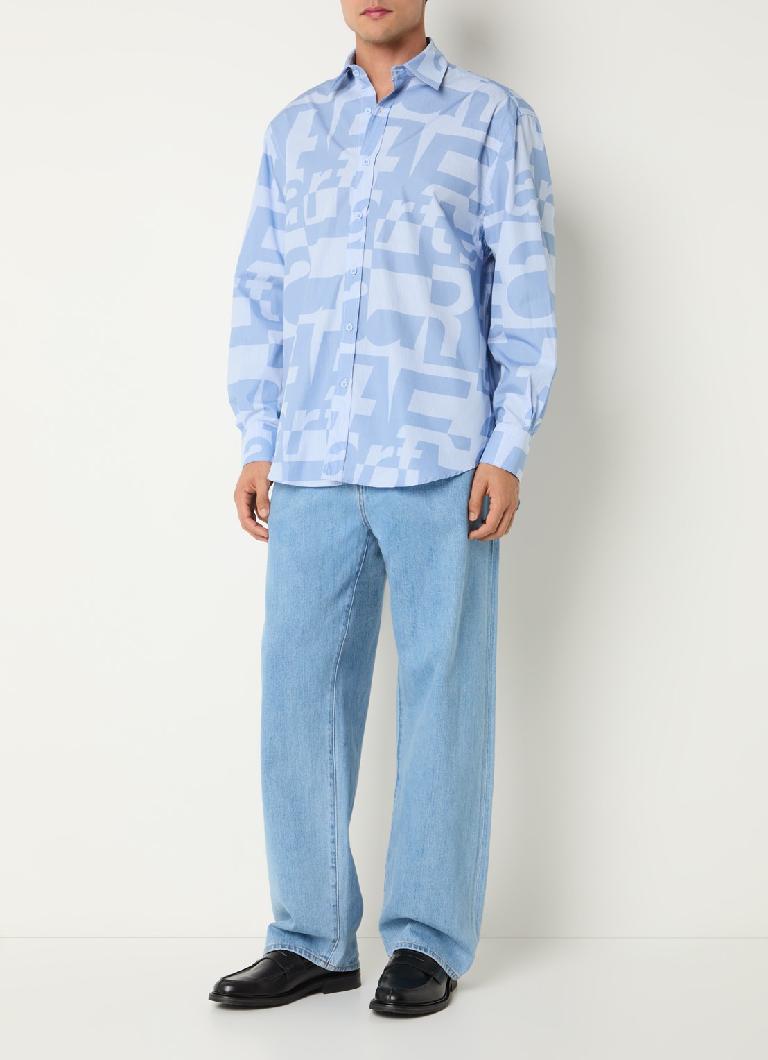 Arte Antwerp Regular fit overhemd met print - voorkant 3 blauw