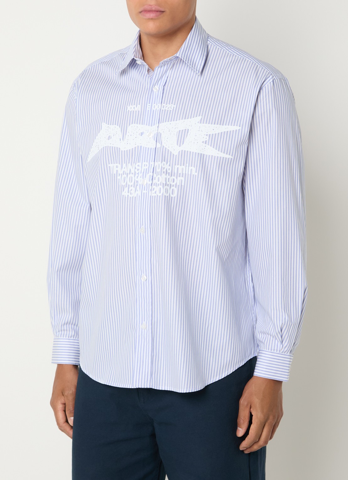 Arte Antwerp Regular fit overhemd met streepprint - detail blauw