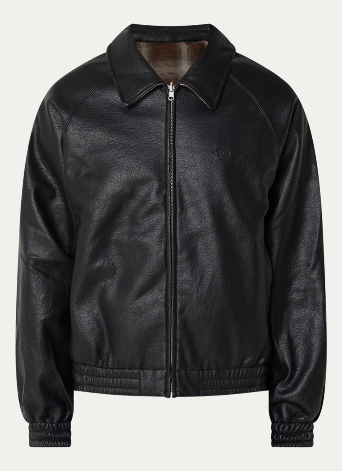 Arte Antwerp Reversible bomberjack van imitatieleer - voorkant 3 zwart