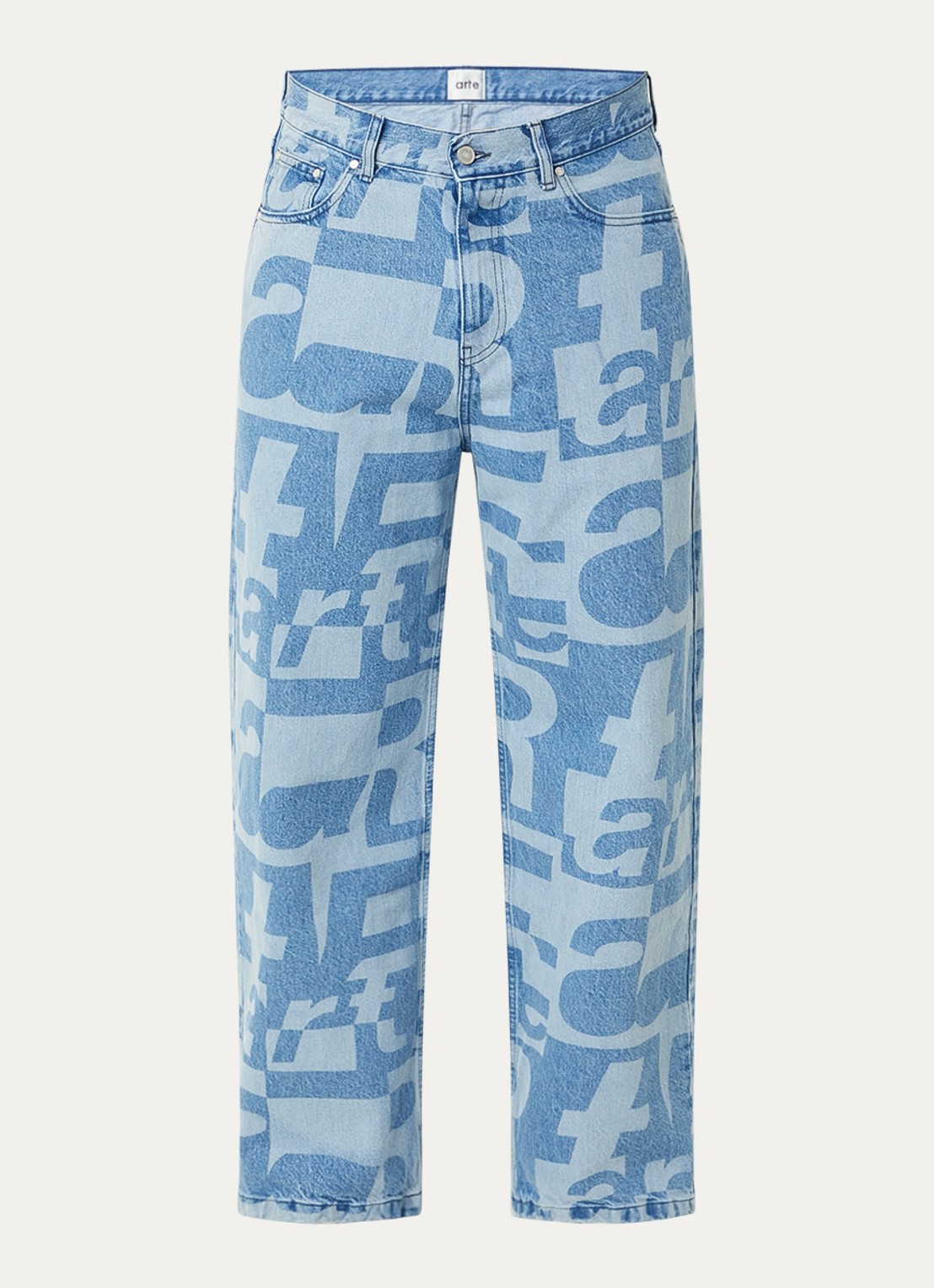 Arte Antwerp Straight fit jeans met gekleurde wassing en logoprint - voorkant 3 indigo