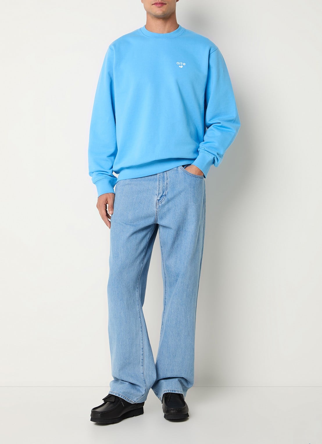 Arte Antwerp Sweater met logoborduring - voorkant 2 blauw