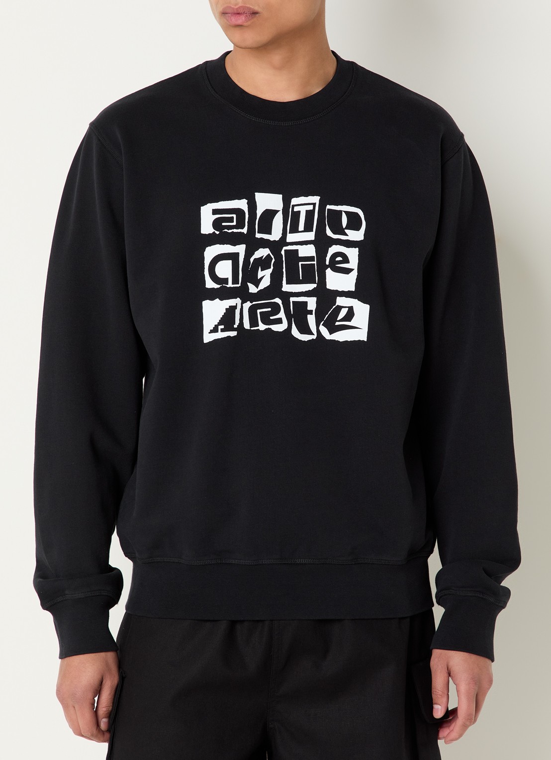 Arte Antwerp Sweater met logoprint - detail 4 zwart