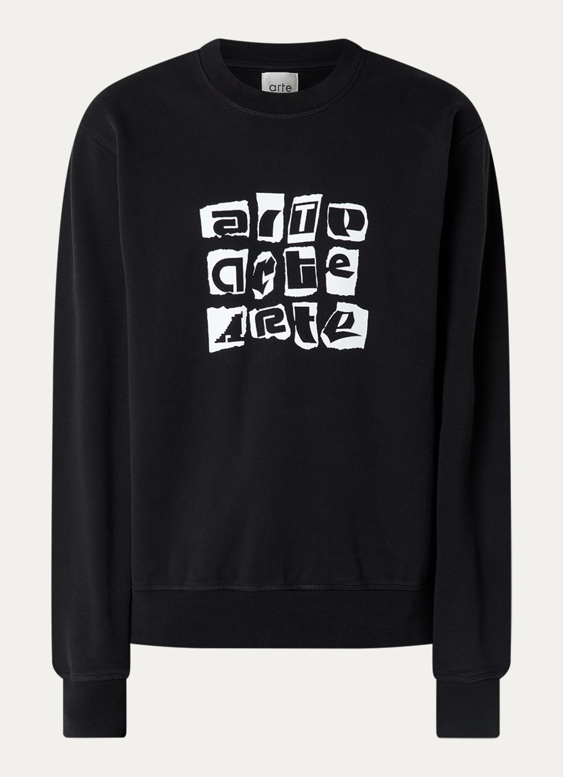 Arte Antwerp Sweater met logoprint - voorkant 2 zwart