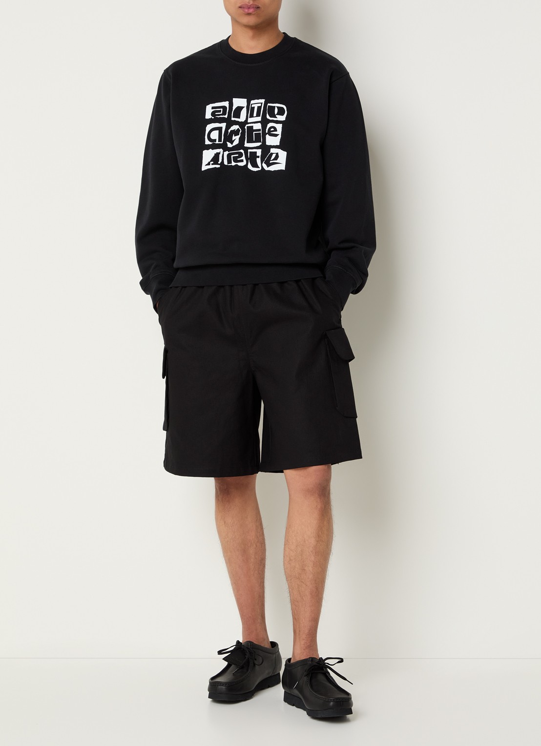 Arte Antwerp Sweater met logoprint - voorkant 3 zwart