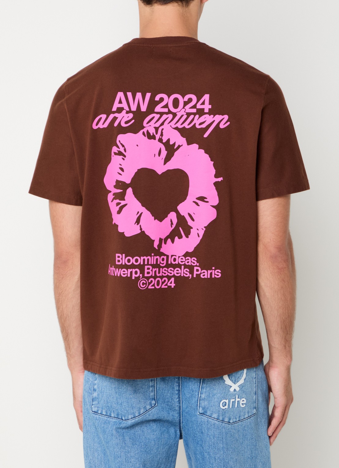 Arte Antwerp T-shirt met front- en backprint - detail 2 bruin