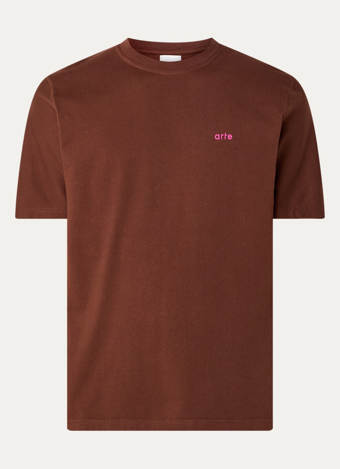 Arte Antwerp T-shirt met front- en backprint - voorkant 3 bruin