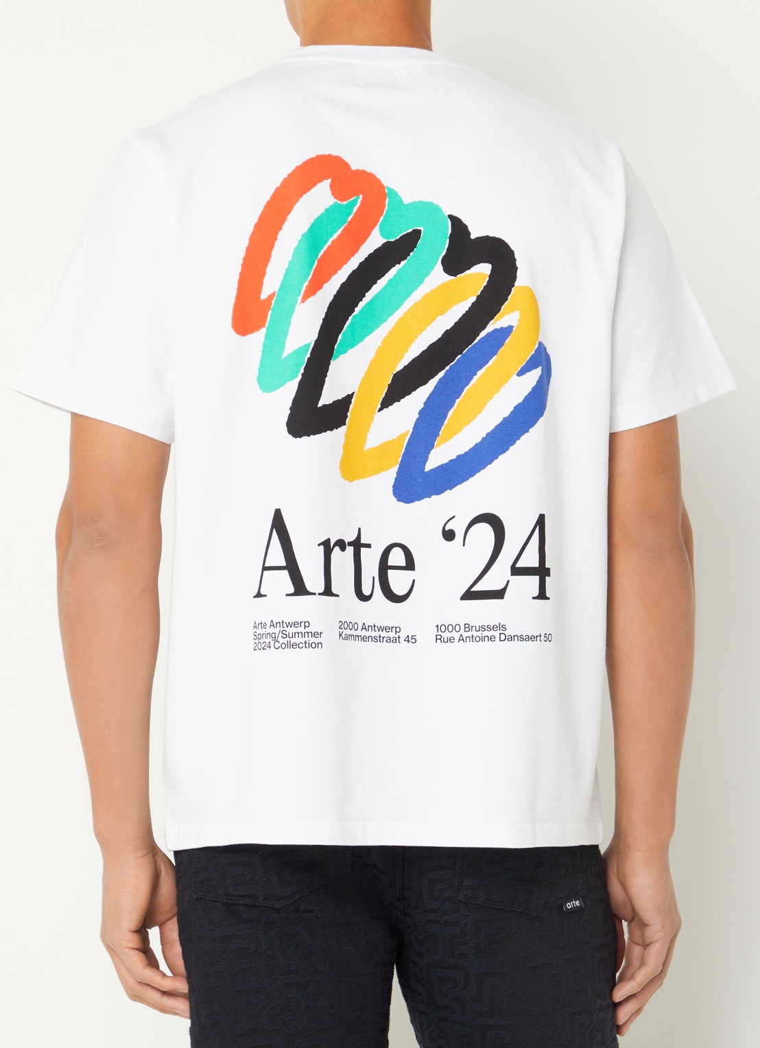 Arte Antwerp T-shirt met logo- en backprint - detail wit