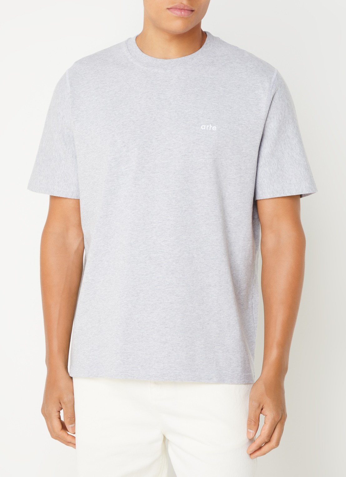 Arte Antwerp T-shirt met logo- en backprint - achterkant grijsmele