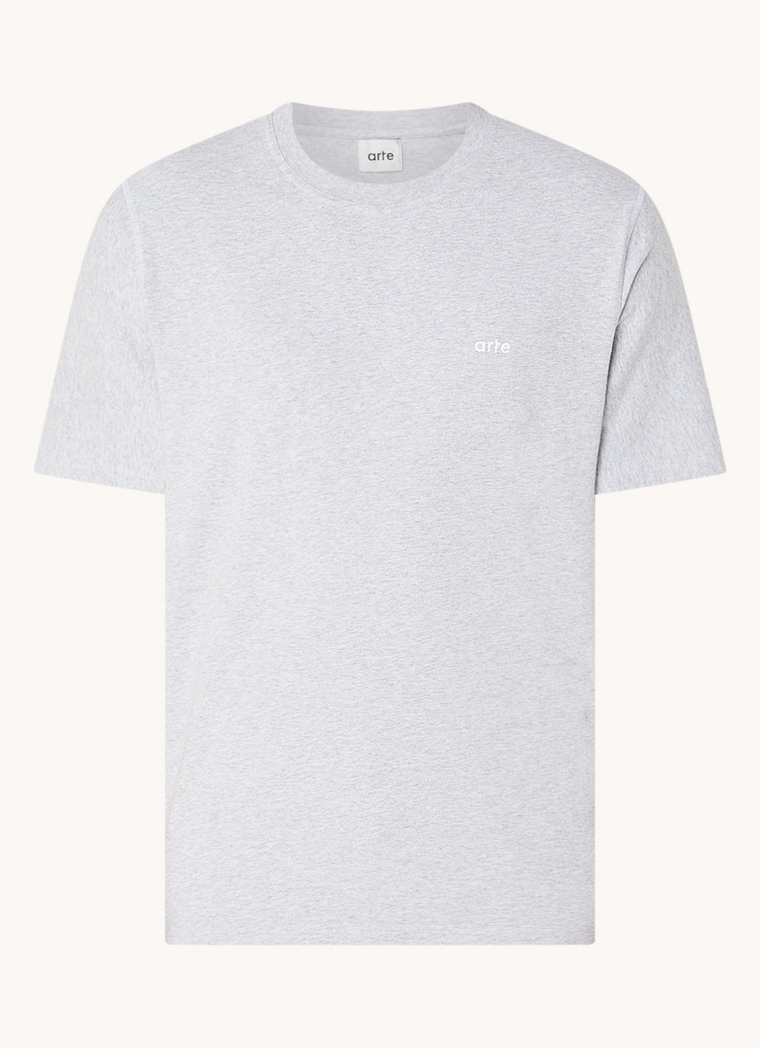 Arte Antwerp T-shirt met logo- en backprint - voorkant 3 grijsmele