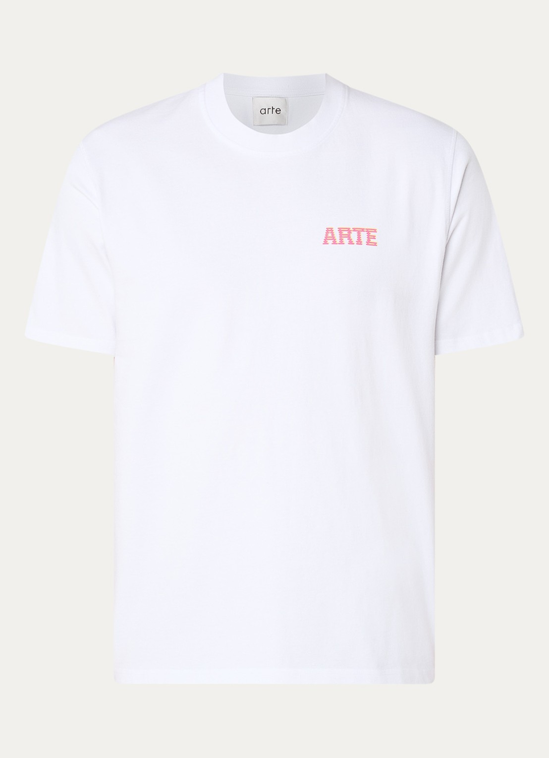 Arte Antwerp T-shirt met logo- en backprint - voorkant 3 wit
