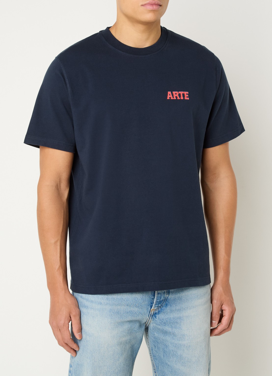 Arte Antwerp T-shirt met logo- en backprint - achterkant 4 donkerblauw