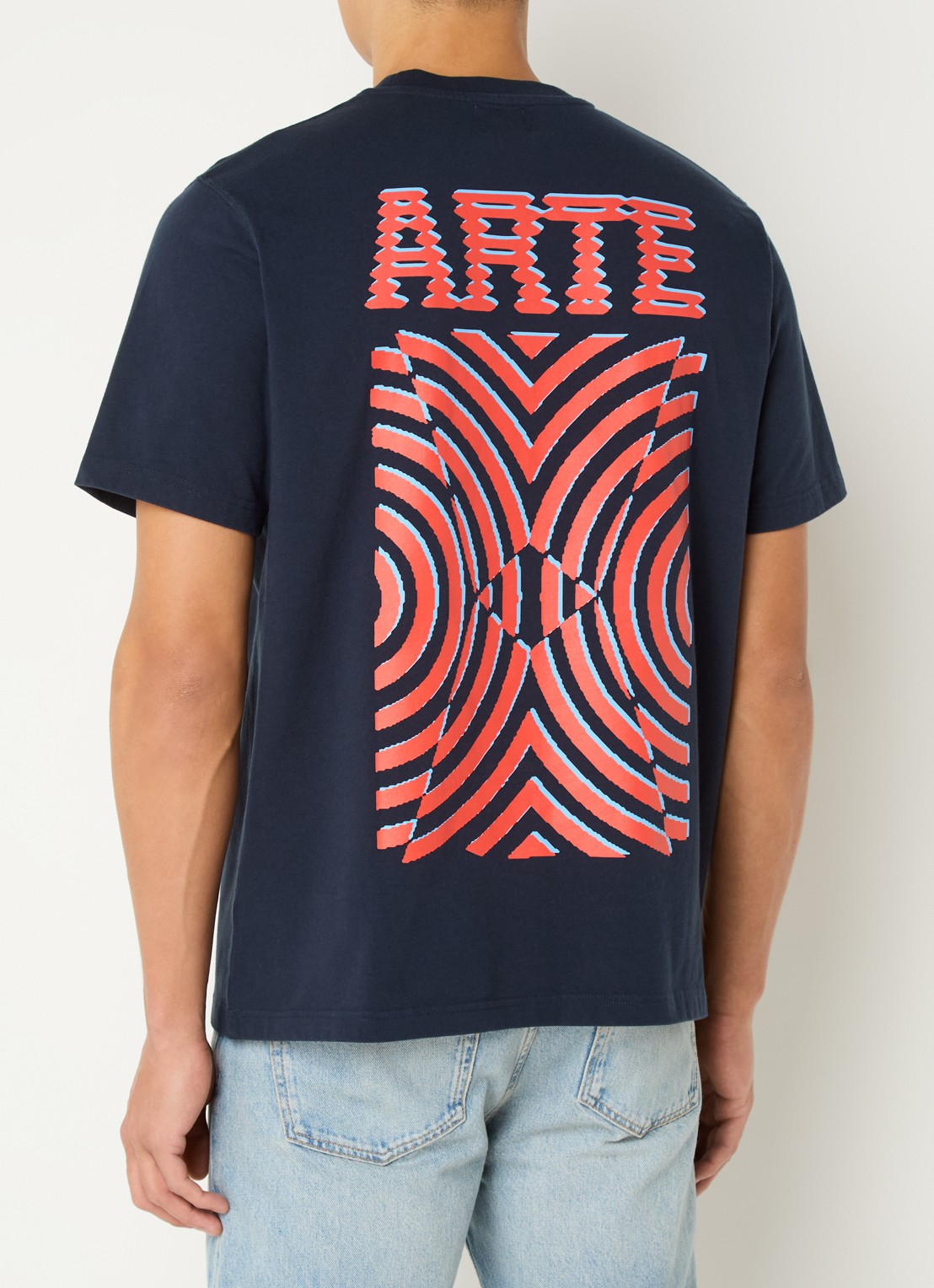 Arte Antwerp T-shirt met logo- en backprint - detail 3 donkerblauw