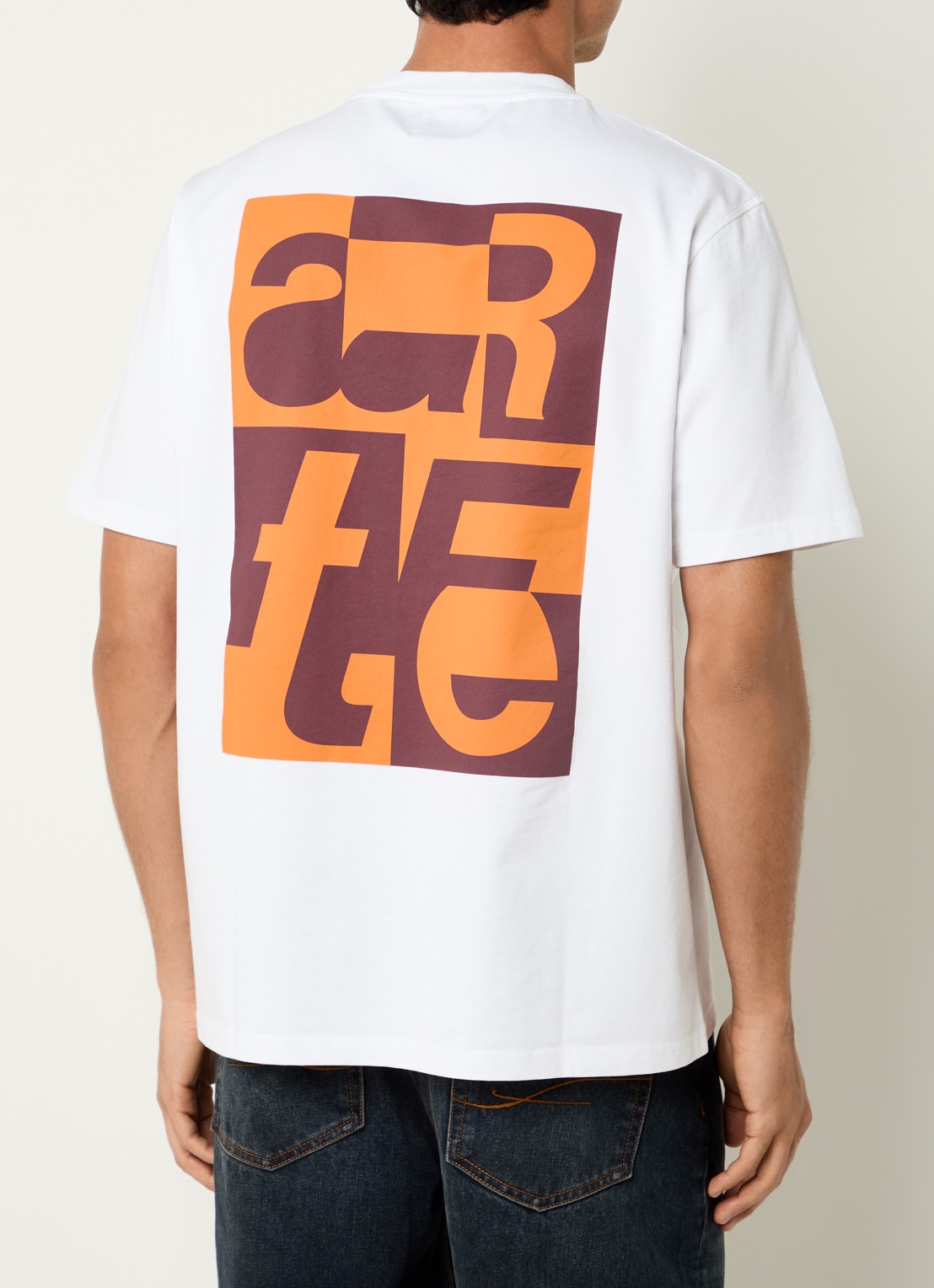 Arte Antwerp T-shirt met logo- en backprint - detail 3 wit