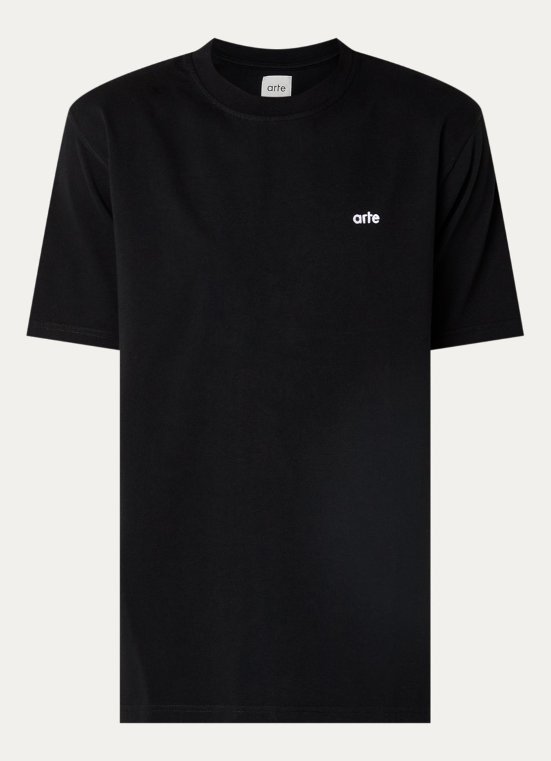 Arte Antwerp T-shirt met logo- en backprint - voorkant 2 zwart