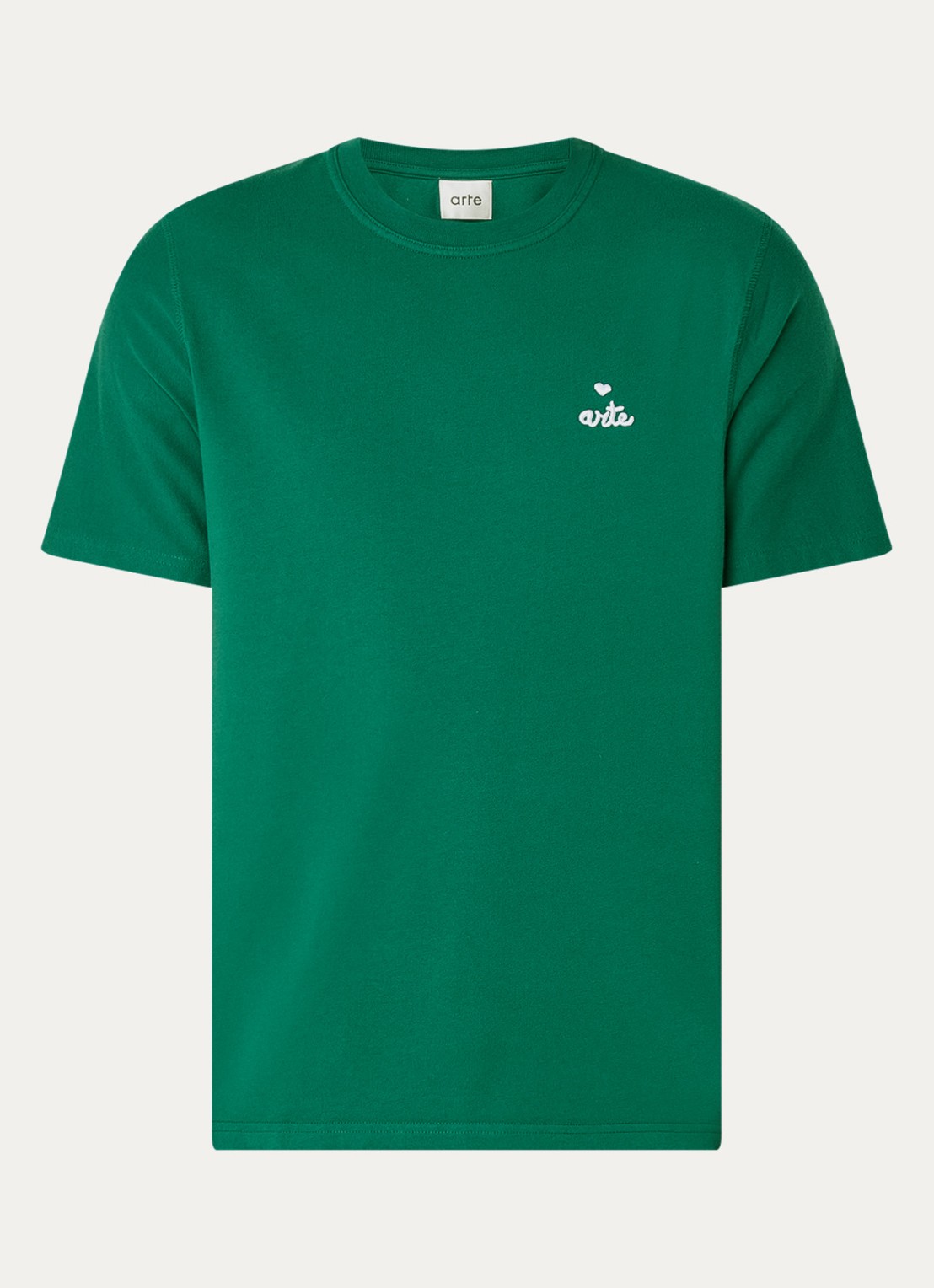 Arte Antwerp T-shirt met logoborduring - voorkant 3 donkergroen