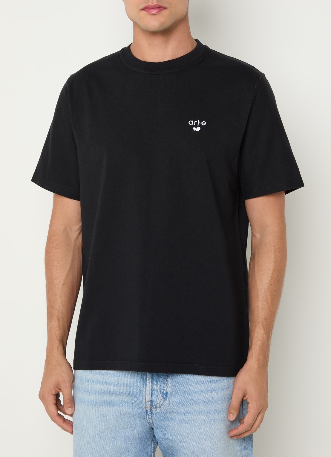 Arte Antwerp T-shirt met logoborduring - detail zwart