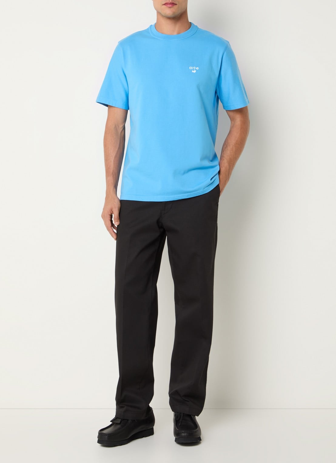 Arte Antwerp T-shirt met logoborduring - voorkant 3 blauw