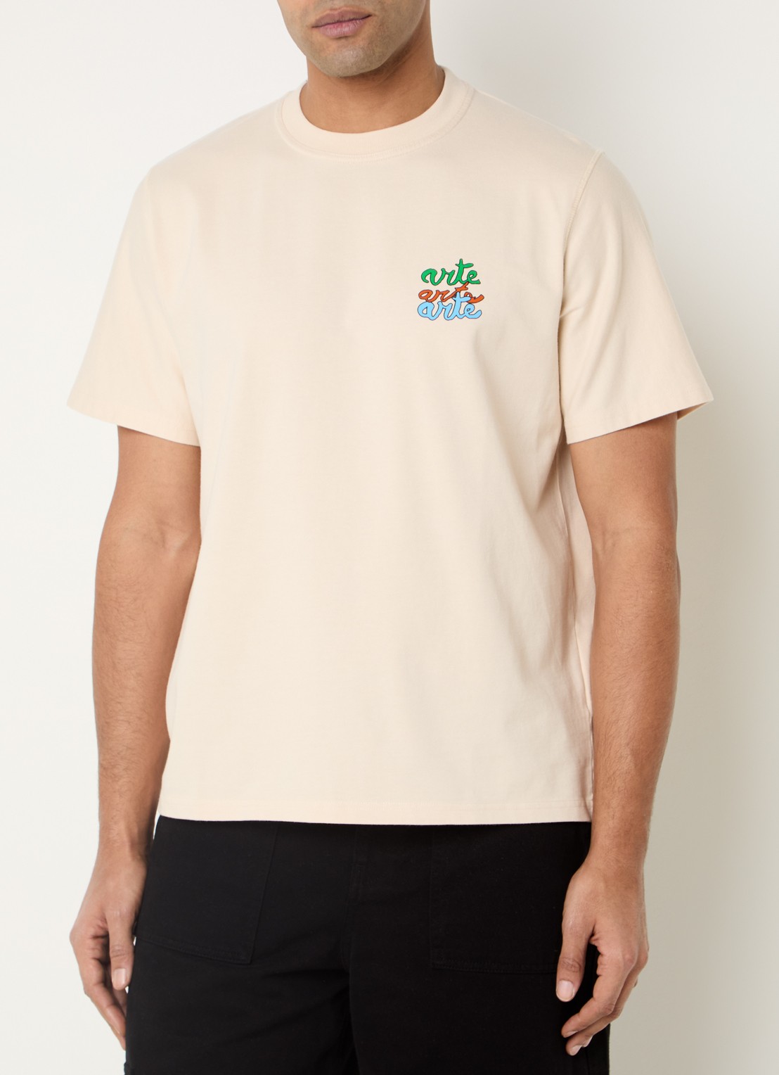 Arte Antwerp T-shirt met logoprint - detail 4 creme