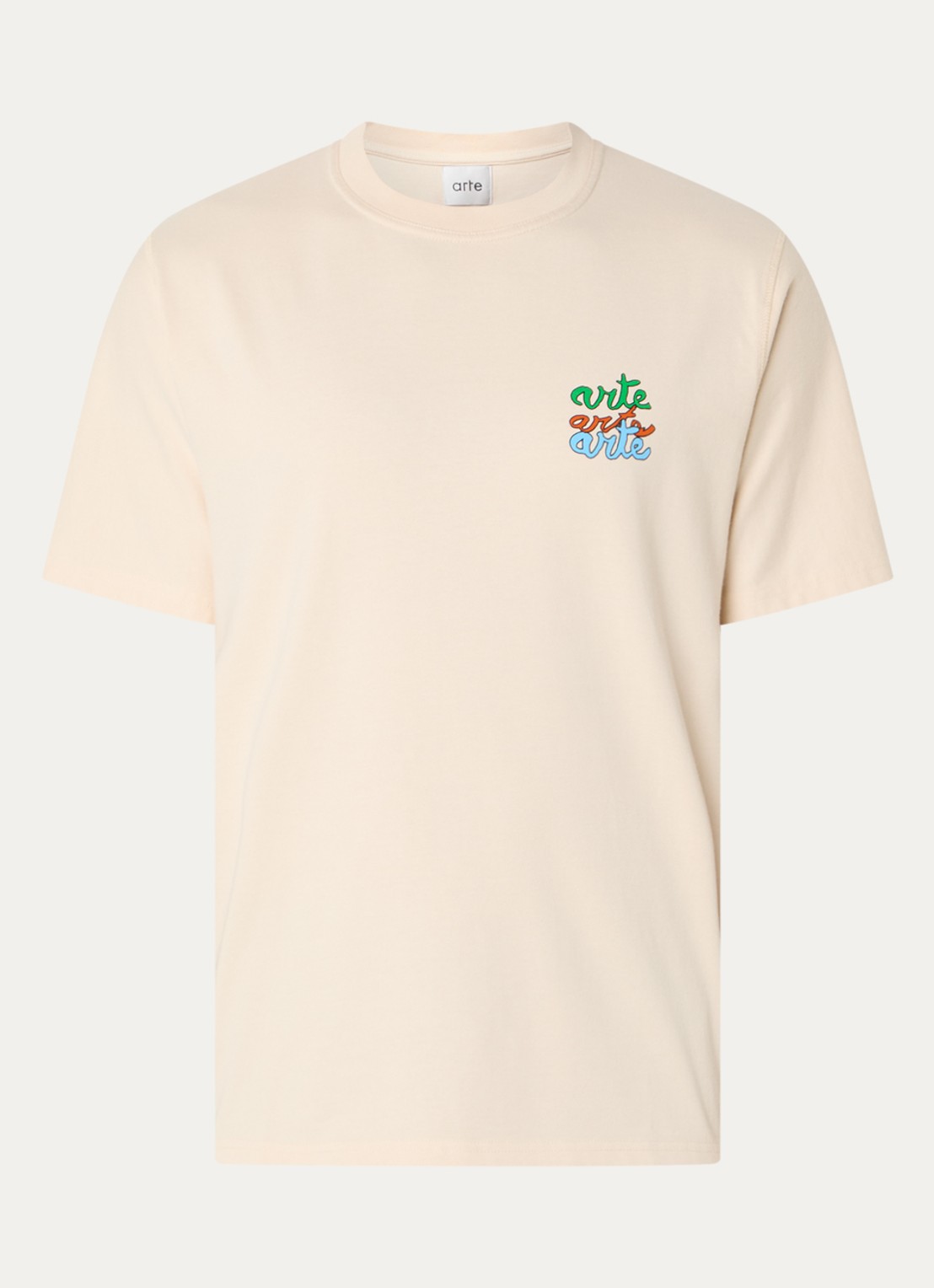 Arte Antwerp T-shirt met logoprint - voorkant creme