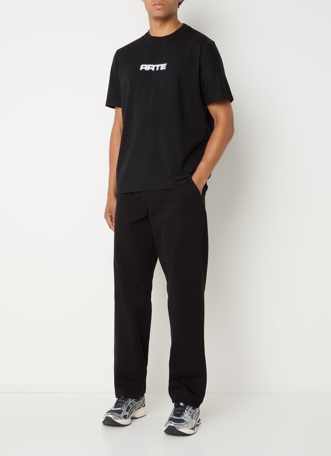 Arte Antwerp T-shirt met logoprint - voorkant 4 zwart