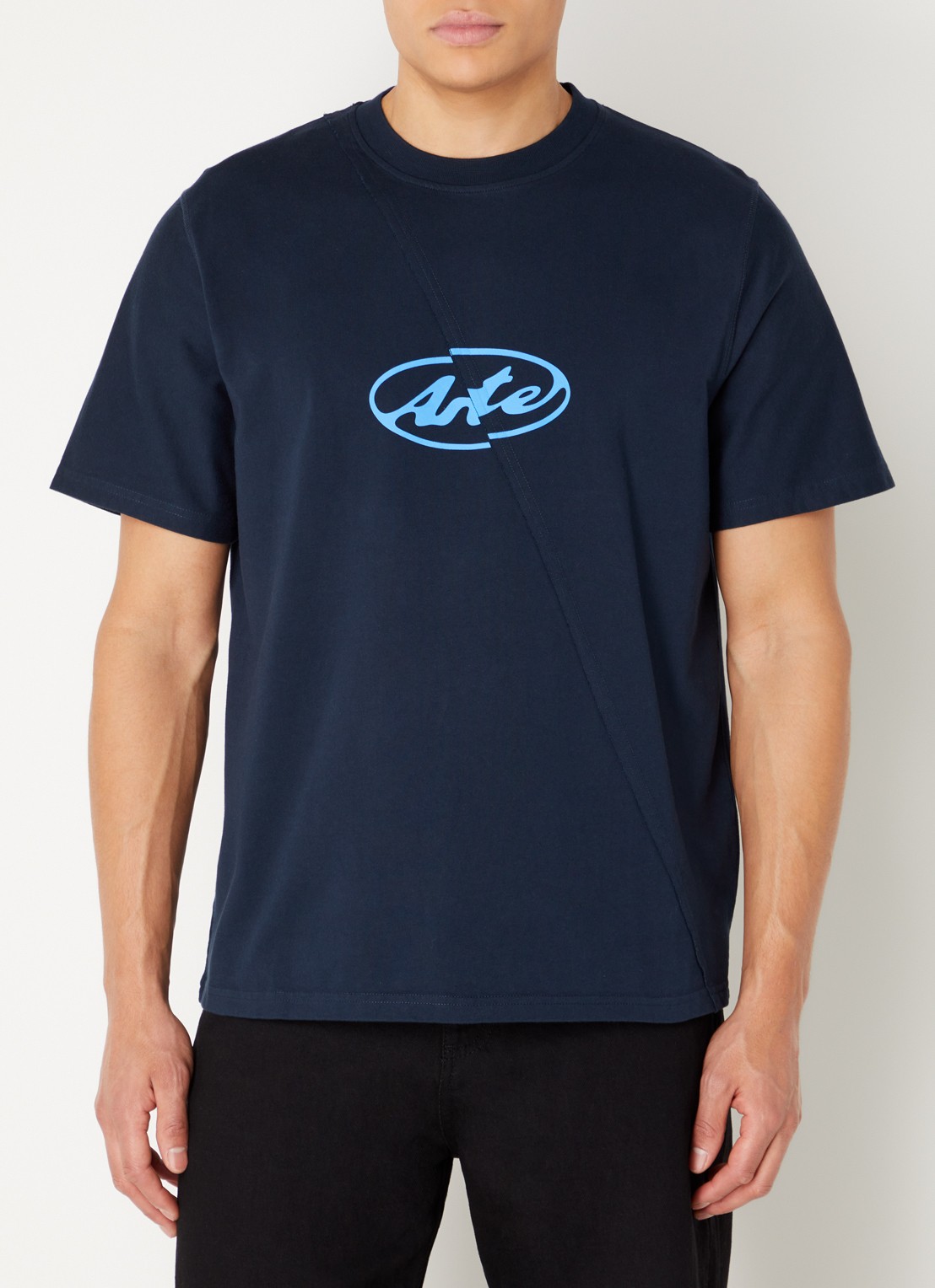 Arte Antwerp T-shirt met logoprint - detail donkerblauw